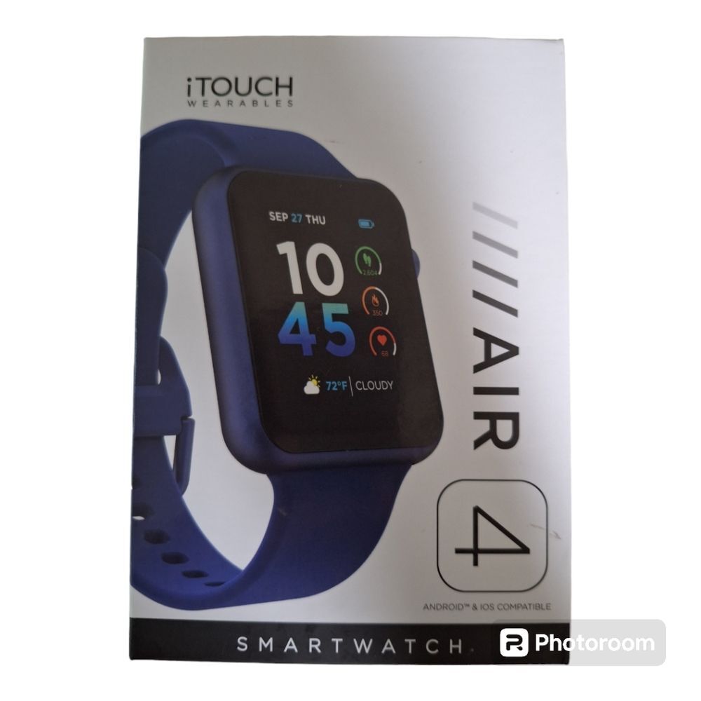 iTouch Air 4 Unisex Blue Silicone Strap Smartwatch 41 mm Fully Charged - Picture 4 of 8